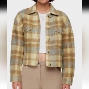 Aritzia Wilfred Free Autumn Plaid Wool Jacket L